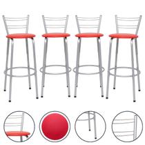 Kit 4 Banco Banqueta Alta Para Cozinha Bar Bistrô Gourmet Balcão Bancada Área Lazer Resistente Itagold