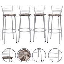 Kit 4 Banco Banqueta Alta Para Cozinha Bar Bistrô Gourmet Balcão Bancada Área Lazer Resistente Itagold