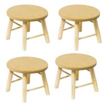 Kit 4 banco banqueta banquinho tira leite madeira resistente artesanal