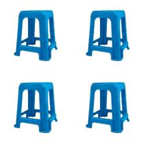 Kit 4 Banco Plastico Banqueta Banquinho Suporta Até 100 Kg Cores Variadas Lateral Reforçada Empilhável Kit 4 Banco Plastico Banqueta Banquinho Suporta Até 100 Kg Cores Variadas Lateral Reforçada Empilhável