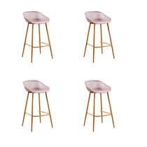 Kit 4 Bancos Clarice Camurça Polipropileno