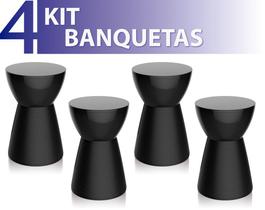 Kit 4 Bancos Sili colorida preto