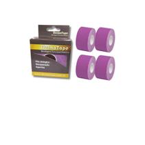 Kit 4 Bandagem Funcional Elástica Derma Tape Bioland Roxo