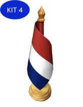 Kit 4 Bandeira De Mesa Da Holanda