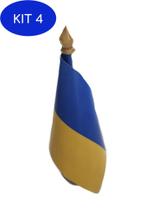 Kit 4 Bandeira De Mesa Da Ucrânia