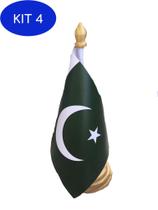Kit 4 Bandeira De Mesa Do Paquistão