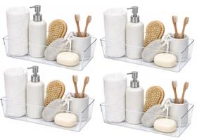 Kit 4 Bandeja Organizadora Multiuso Retangular em Acrílico 30x15cm