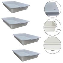 Kit 4 Bandeja Plástica Retangular 7 Lts Multiuso Organização