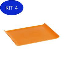 Kit 4 Bandeja Servir Vemplast 30X45 Tropical Polipropileno