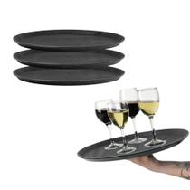 Kit 4 Bandejas de Servir Garçom Profissional Bar Restaurante Antiderrapante EmCasaTem 40cm Kit 4 Bandejas de Servir Garçom Profissional Bar Restaurante Antiderrapante EmCasaTem 40cm
