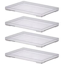 Kit 4 Bandejas Em Acrílico Cristal 25x17x2cm 1639 Paramount Kit 4 Bandejas Em Acrílico Cristal 25x17x2cm 1639 Paramount