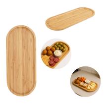 Kit 4 Bandejas Oval em Bambu Natural 20cm Resistente Luxo Kit 4 Bandejas Oval em Bambu Natural 20cm Resistente Luxo