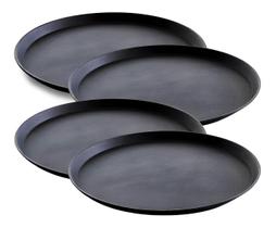 Kit 4 Bandejas Plástica com Superfície Antiderrapante 40cm para Garçons em Bares, Restaurantes e Lanchonetes
