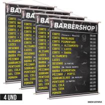Kit 4 Banner Barbershop Lista De Serviço Lona Alta Qualidade - F SHOP