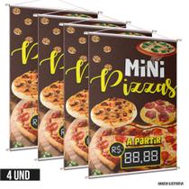 Kit 4 Bannera Pizzas - Preço Editável