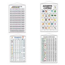 Kit 4 Banners Alfabeto + 1000 + Simples + Complexo 80X50Cm