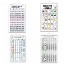 Kit 4 Banners Alfabeto + 1000 + Simples + Complexo 80x50cm - PlimShop