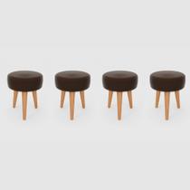 Kit 4 Banqueta Baixa Cozinha 48cm Estofada Marrom Madeira Maciça Urban Kit 4 Banqueta Baixa Cozinha 48cm Estofada Marrom Madeira Maciça Urban