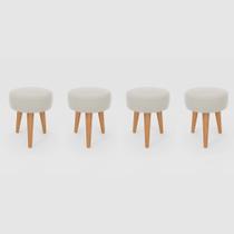 Kit 4 Banqueta Baixa Cozinha 48cm Estofada Off-White Madeira Maciça Urban Kit 4 Banqueta Baixa Cozinha 48cm Estofada Off-White Madeira Maciça Urban