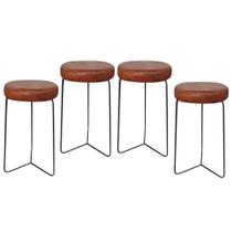 Kit 4 Banqueta Banco Aço Média Cozinha Bar Balcão 62cm Altur