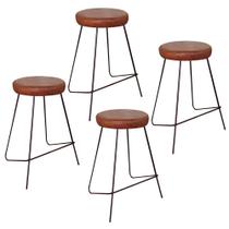 Kit 4 Banqueta Banco Aço Média Cozinha Bar Balcão 63cm Whisk