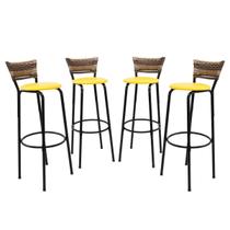 Kit 4 Banqueta Cadeira 80cm Balcão Americana Bancada Cozinha Gourmet Ilha Estrutura Preta Itagold Kit 4 Banqueta Cadeira 80cm Balcão Americana Bancada Cozinha Gourmet Ilha Estrutura Preta Itagold