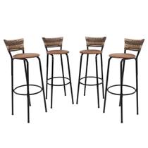 Kit 4 Banqueta Cadeira 80cm Balcão Americana Bancada Cozinha Gourmet Ilha Estrutura Preta Itagold Kit 4 Banqueta Cadeira 80cm Balcão Americana Bancada Cozinha Gourmet Ilha Estrutura Preta Itagold