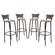 Kit 4 Banqueta Cadeira 80cm Balcão Americana Bancada Cozinha Gourmet Ilha Estrutura Preta Itagold Kit 4 Banqueta Cadeira 80cm Balcão Americana Bancada Cozinha Gourmet Ilha Estrutura Preta Itagold