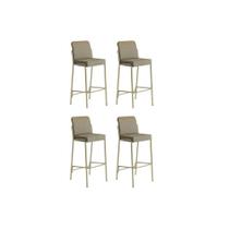 Kit 4 Banqueta de Cozinha Duo 1753 4 Un Dourado/Linho Bamboo/ano Bamboo - Carraro Kit 4 Banqueta de Cozinha Duo 1753 4 Un Dourado/Linho Bamboo/ano Bamboo - Carraro