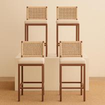 Kit 4 Banqueta Gaia Corda Natica Bege Assento material sintético Bege Eletrostático Marrom Balcao Cozinha Varanda Gourmet Kit 4 Banqueta Gaia Corda Natica Bege Assento material sintético Bege Eletrostático Marrom Balcao Cozinha Varanda Gourmet