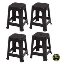 Kit 4 Banqueta Plastico Empilhavel Cozinha Preto Mor Kit 4 Banqueta Plastico Empilhavel Cozinha Preto Mor