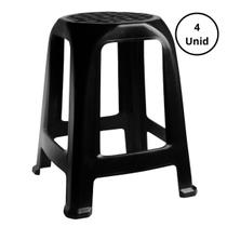 Kit 4 Banqueta Reforçada Preto