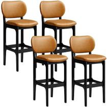 Kit 4 Banquetas Alta Bar Cozinha Betta L02 Preto Whisky Kit 4 Banquetas Alta Bar Cozinha Betta L02 Preto Whisky