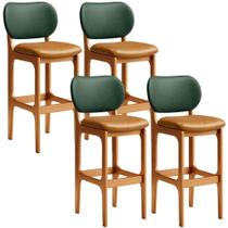 Kit 4 Banquetas Alta Betta Imbuia Facto Verde Whisky Kit 4 Banquetas Alta Betta Imbuia Facto Verde Whisky