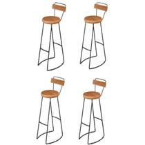 Kit 4 Banquetas Alta Com Encosto Para Aérea Gourmet Aurora Kit 4 Banquetas Alta Com Encosto Para Aérea Gourmet Aurora