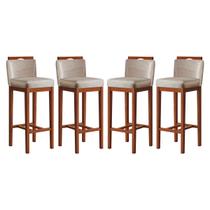 Kit 4 Banquetas Alta Estofadas para Bancada 38x102 Cm Líbia Madeira Maciça Suede Bege CCS Kit 4 Banquetas Alta Estofadas para Bancada 38x102 Cm Líbia Madeira Maciça Suede Bege CCS