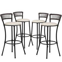 Kit 4 Banquetas Alta Forts Fio de Fibra Proteção UV Bancada, Área Gourmet, Bar, Piscina, Gelo 03