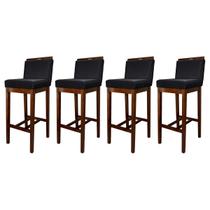 Kit 4 Banquetas Alta para Bancada Ilha Líbia Madeira Capuccino Suede CCS Kit 4 Banquetas Alta para Bancada Ilha Líbia Madeira Capuccino Suede CCS