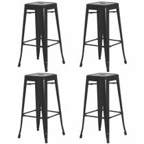 Kit 4 Banquetas Alta Para Bar Balcão Bancada Pub Bistrô Cozinha Americana Tolix Iron Industrial