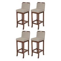 Kit 4 Banquetas Alta para Cozinha Americana Turim Madeira Capuccino Suede CCS Kit 4 Banquetas Alta para Cozinha Americana Turim Madeira Capuccino Suede CCS