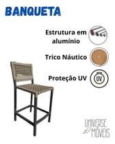 Kit 4 Banquetas Altas Corda Náutica Área Externa E Interna Kit 4 Banquetas Altas Corda Náutica Área Externa E Interna