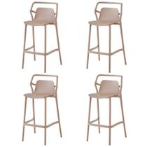 Kit 4 Banquetas Altas Empilhável Enjoy Rivatti 105 cm (Altura) em PP Cor Fendi com Proteção UV