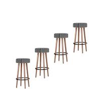 Kit 4 Banquetas Altas Estofadas Atenas 70cm Cardan - Adz Kit 4 Banquetas Altas Estofadas Atenas 70cm Cardan - Adz