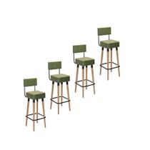 Kit 4 Banquetas Altas Estofadas Florença Verde - Adz Kit 4 Banquetas Altas Estofadas Florença Verde - Adz