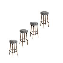 Kit 4 Banquetas Altas Estofadas Manila 70cm Cardan - Adz Kit 4 Banquetas Altas Estofadas Manila 70cm Cardan - Adz