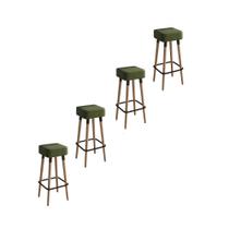 Kit 4 Banquetas Altas Estofadas Manila 70cm Verde - Adz Kit 4 Banquetas Altas Estofadas Manila 70cm Verde - Adz