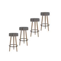 Kit 4 Banquetas Altas Estofadas Roma 70cm Cardan - Adz Kit 4 Banquetas Altas Estofadas Roma 70cm Cardan - Adz