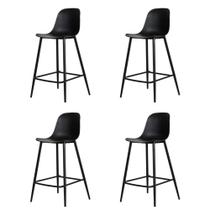 Kit 4 Banquetas Altas Miami Abi Fratini 101,50 cm (altura) Polipropileno Preto Base em Aço Pintado Kit 4 Banquetas Altas Miami Abi Fratini 101,50 cm (altura) Polipropileno Preto Base em Aço Pintado