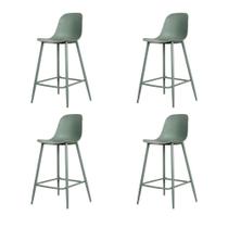 Kit 4 Banquetas Altas Miami Abi Fratini 101,50 cm (altura) Polipropileno Verde Aloe Base Aço Pintado Kit 4 Banquetas Altas Miami Abi Fratini 101,50 cm (altura) Polipropileno Verde Aloe Base Aço Pintado