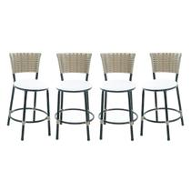 Kit 4 banquetas baixa cozinha gourmet decoração Kit 4 banquetas baixa cozinha gourmet decoração